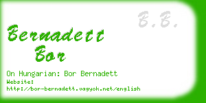 bernadett bor business card